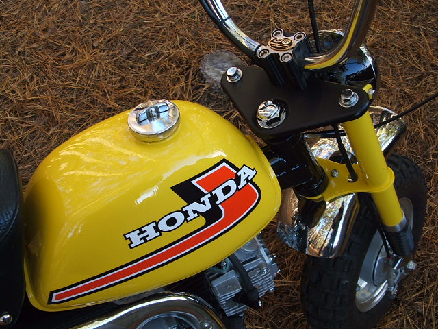 1976 Z50 Parakeet Yellow.   Mild custom,  CT70 KO motor,  Fast50's bar kit,  Kitaco wheels.
