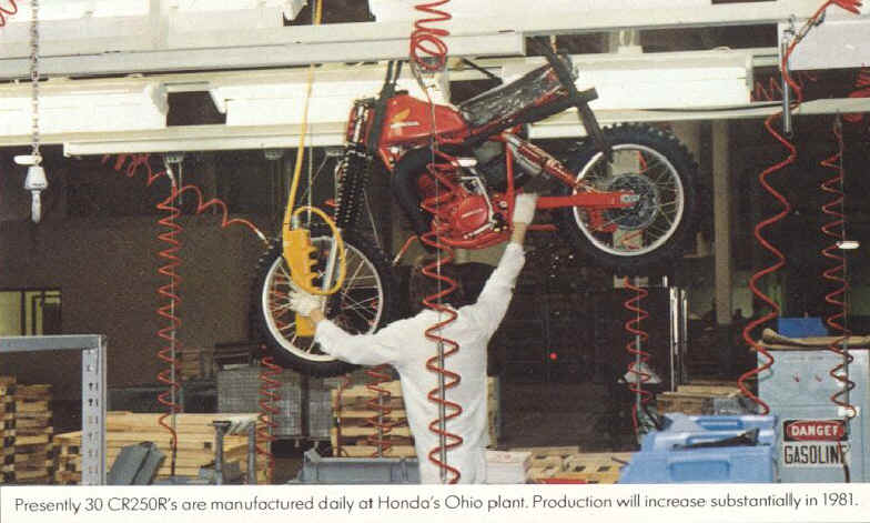 CR250'S ON HONDA'S ASSEMBLY LINE
