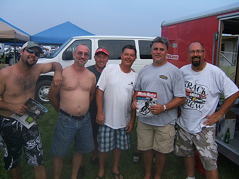 Team Razzo Moto with Mitch B. of Moto Retro Illustrated Magazine Fame!   Graced the Team Compound once again this year!   We're not worthy.
