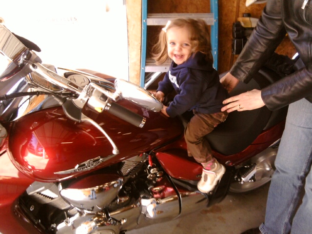 Lily's tryin' out the cruiser!
