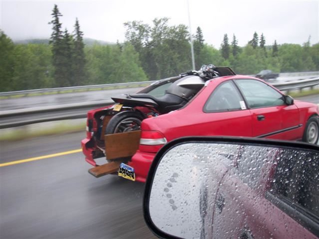 Guess if ya don't have a truck or trailer ---Gotta make do with what you have!!
