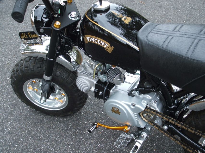 Kustom Honda Z50R - "Vincent"  - built for a Vincent collector who wanted a pitbike.  
