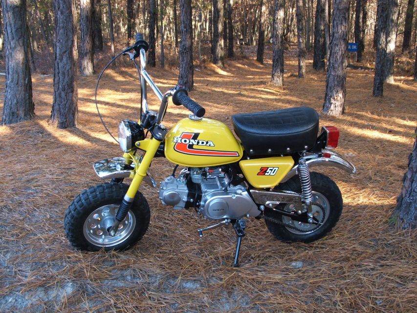 1976 Z50 Parakeet Yellow.   Mild custom, Original seat,  Rebuilt CT70 KO motor w/ Honda 17mm carb & chromed intake,  Fast50's bar kit,  Kitaco wheels. New nos fenders.  NOS side cover. NOS headlight assembly. NOS tailight assembly.   and more.
SOLD!!!  Off to a new home!
