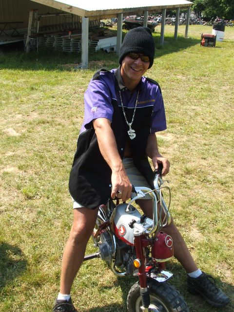 "P.J." Breaks out the Team medalion for the parade. Must represent!
