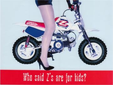 Honda Z50 Poster - These posters are professionally printed on high quailty stock with a glossy finish. They are sold in a set of two posters. ONE Z50 K2 AND ONE Z50R POSTER.
[url=http://www.razzomoto.com/posters.htm]Click Here for Ordering Information[/url] 
